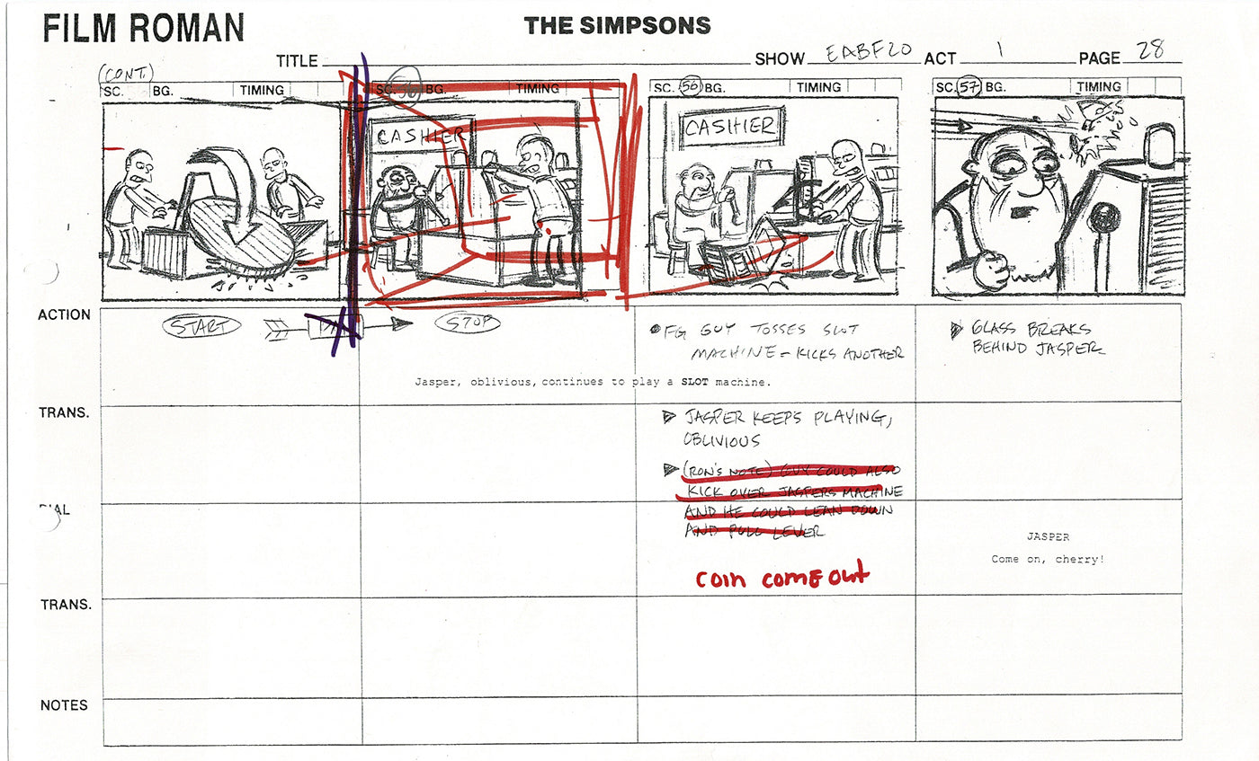 The Simpsons Production Animation Storyboard Copy Fox 2003 CS-23