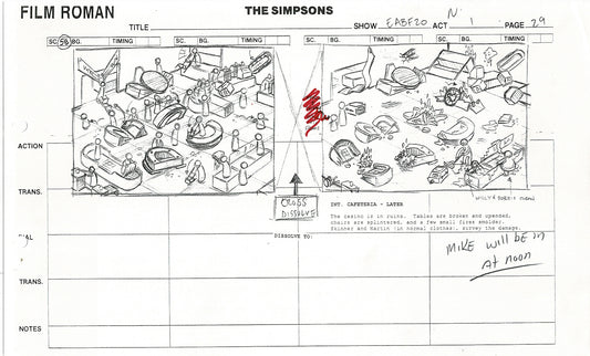 The Simpsons Production Animation Storyboard Copy Fox 2003 CS-24