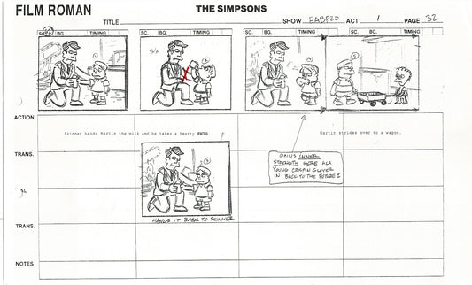 The Simpsons Production Animation Storyboard Copy Fox 2003 CS-27