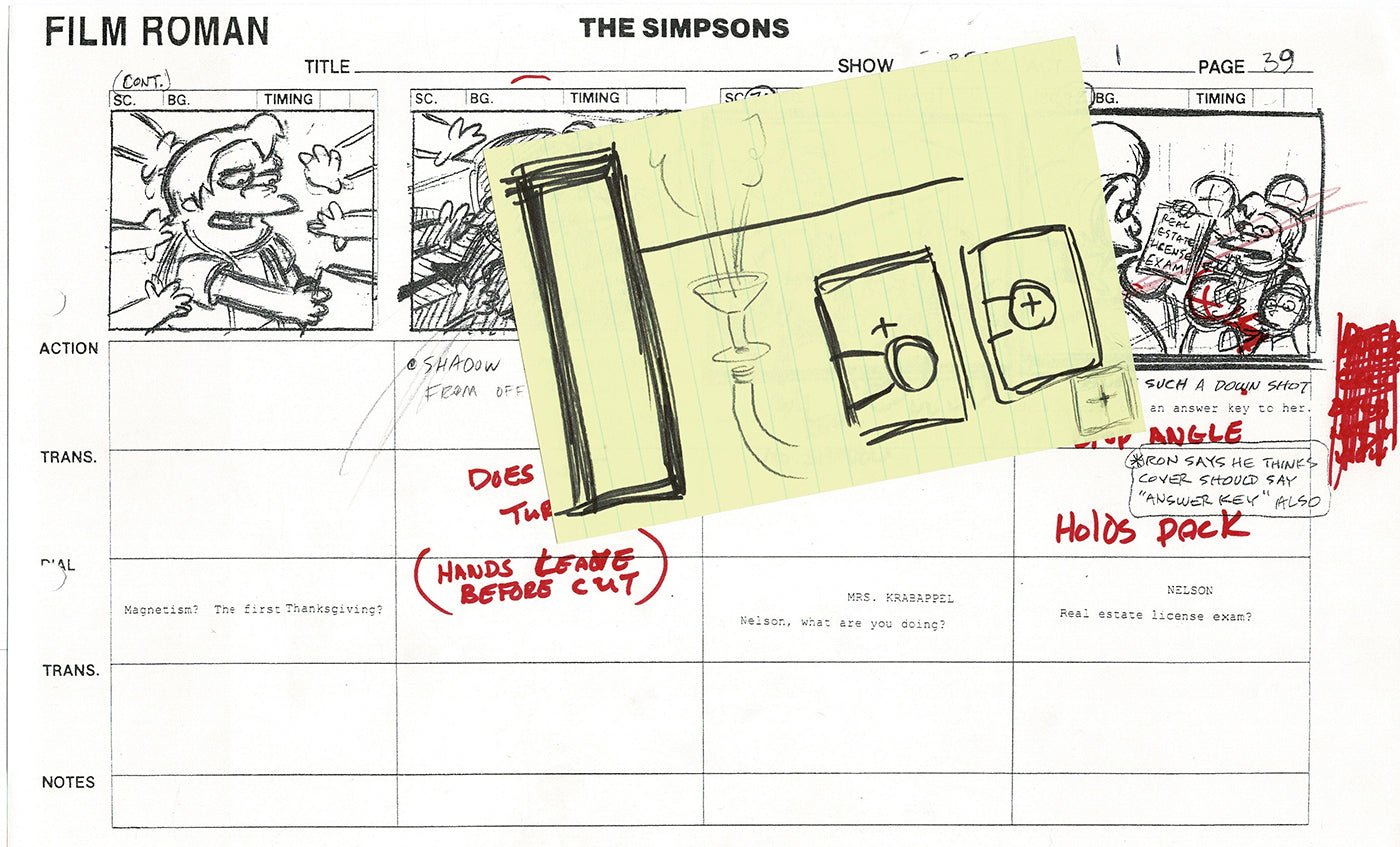 The Simpsons Production Animation Storyboard Copy Fox 2003 CS-34