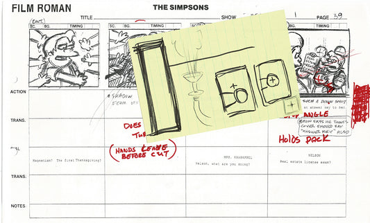 The Simpsons Production Animation Storyboard Copy Fox 2003 CS-34