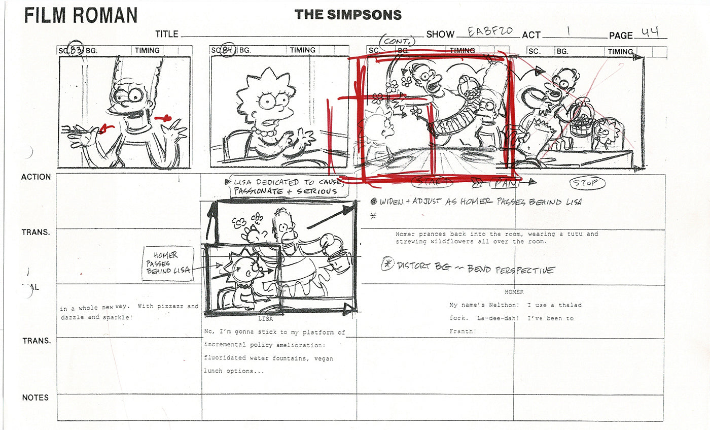 The Simpsons Production Animation Storyboard Copy Fox 2003 CS-39