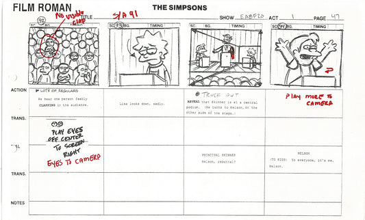 The Simpsons Production Animation Storyboard Copy Fox 2003 CS-42