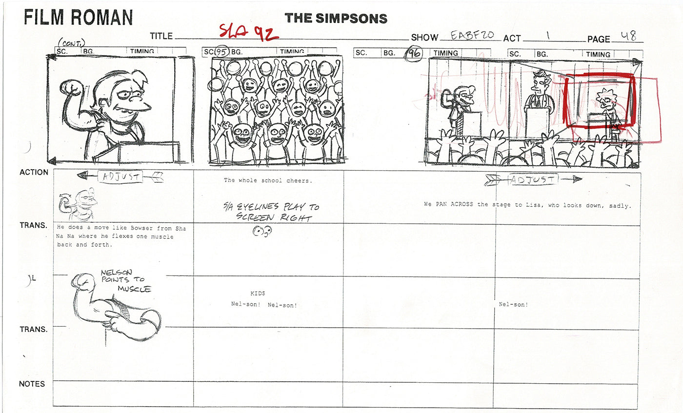 The Simpsons Production Animation Storyboard Copy Fox 2003 CS-43