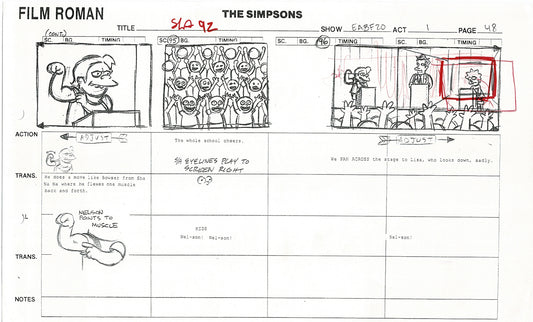 The Simpsons Production Animation Storyboard Copy Fox 2003 CS-43
