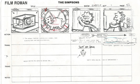 The Simpsons Production Animation Storyboard Copy Fox 2003 CS-47