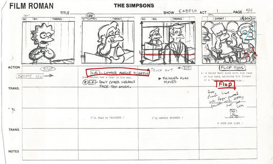 The Simpsons Production Animation Storyboard Copy Fox 2003 CS-49