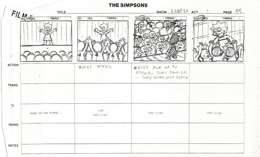 The Simpsons Production Animation Storyboard Copy Fox 2003 CS-50