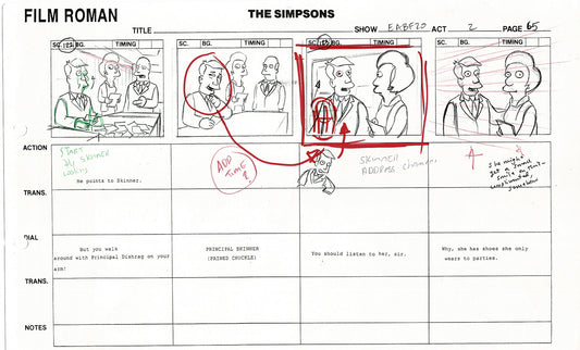 The Simpsons Production Animation Storyboard Copy Fox 2003 DS-06