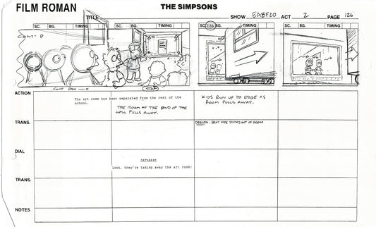 The Simpsons Production Animation Storyboard Copy Fox 2003 DS-53