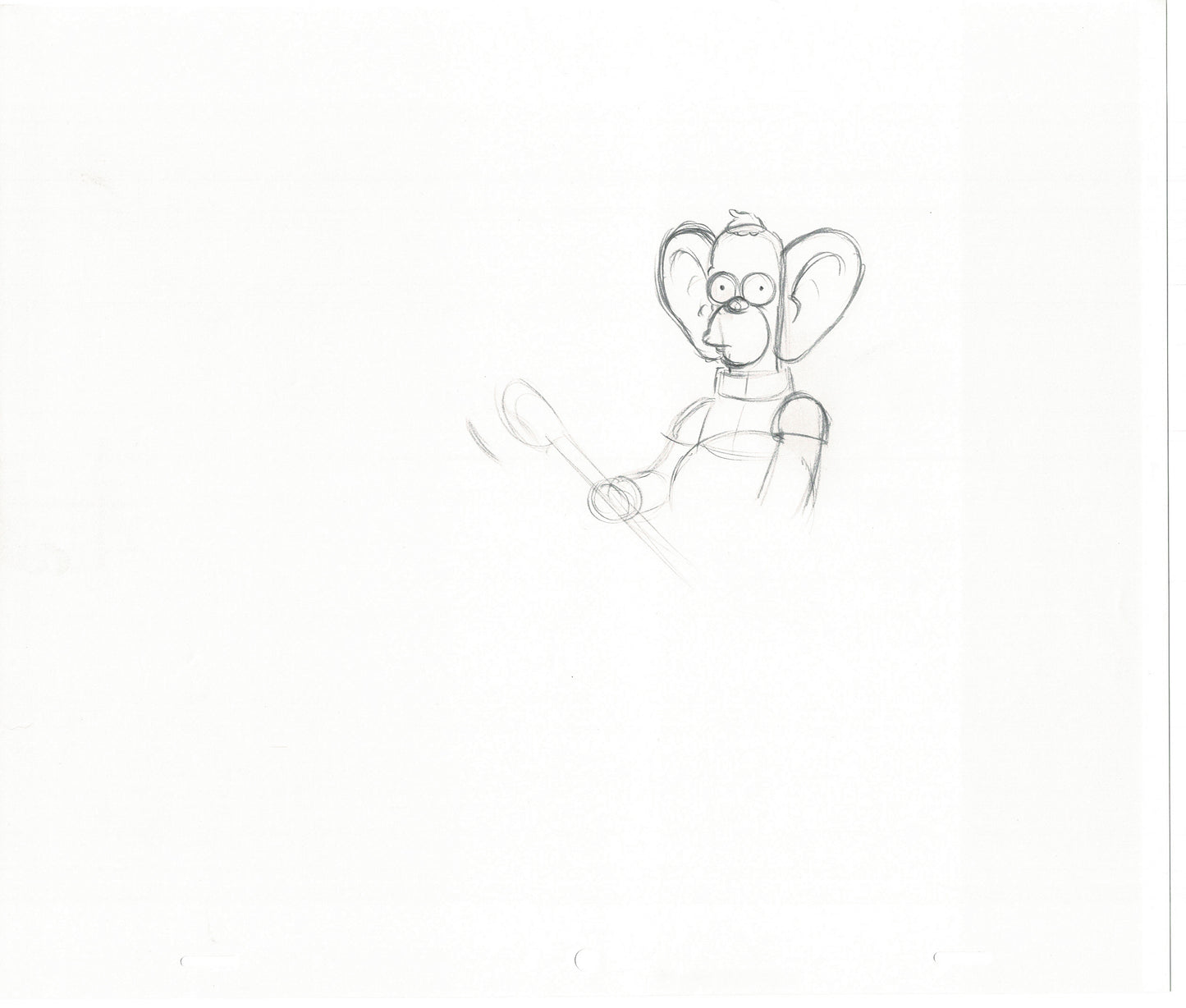 The Simpsons Krusty the Clown Production Animation Cel Drawing Fox from the Early 1990's 396