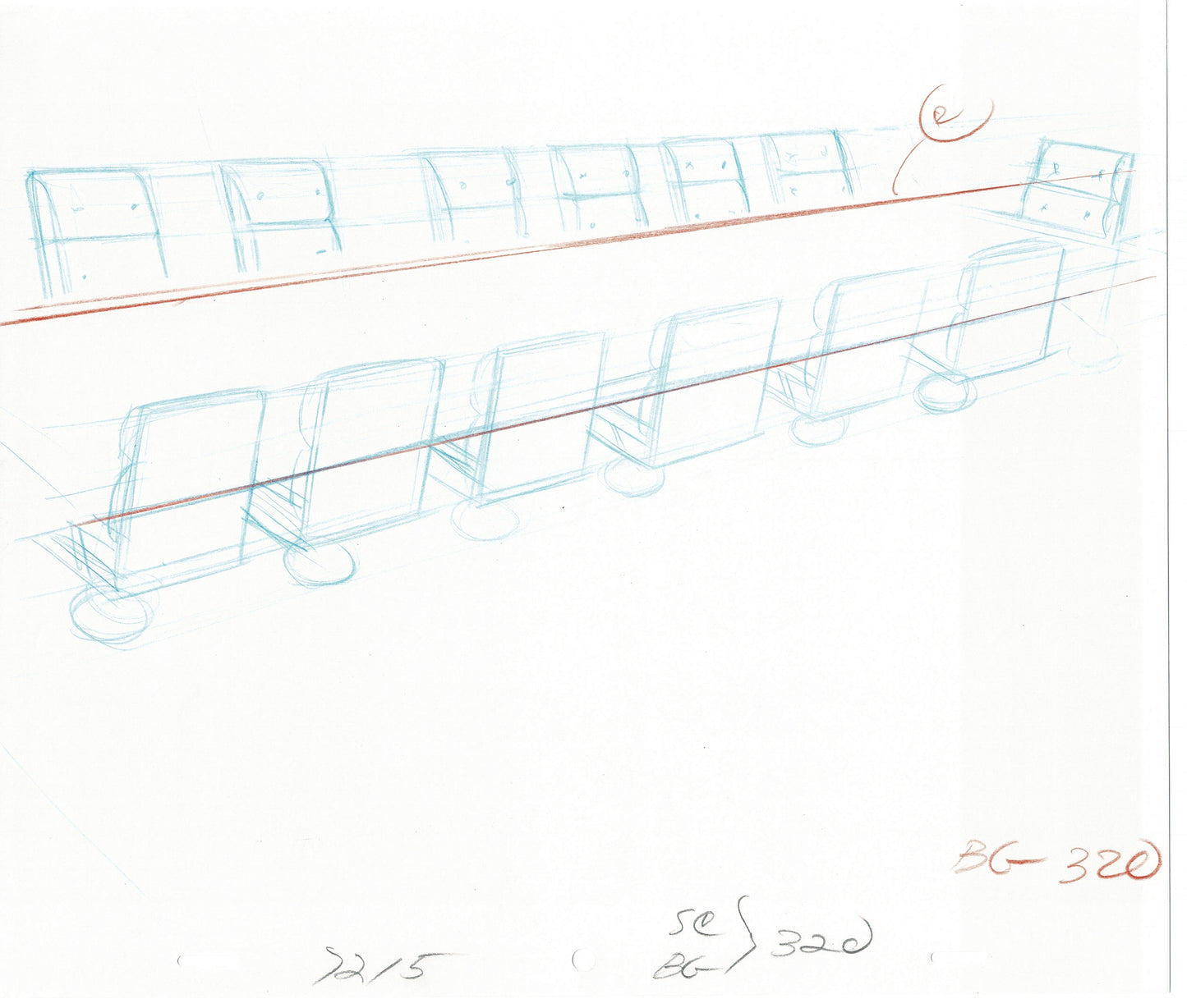 The Simpsons Background Production Animation Cel Drawing Fox from the Early 1990's 397