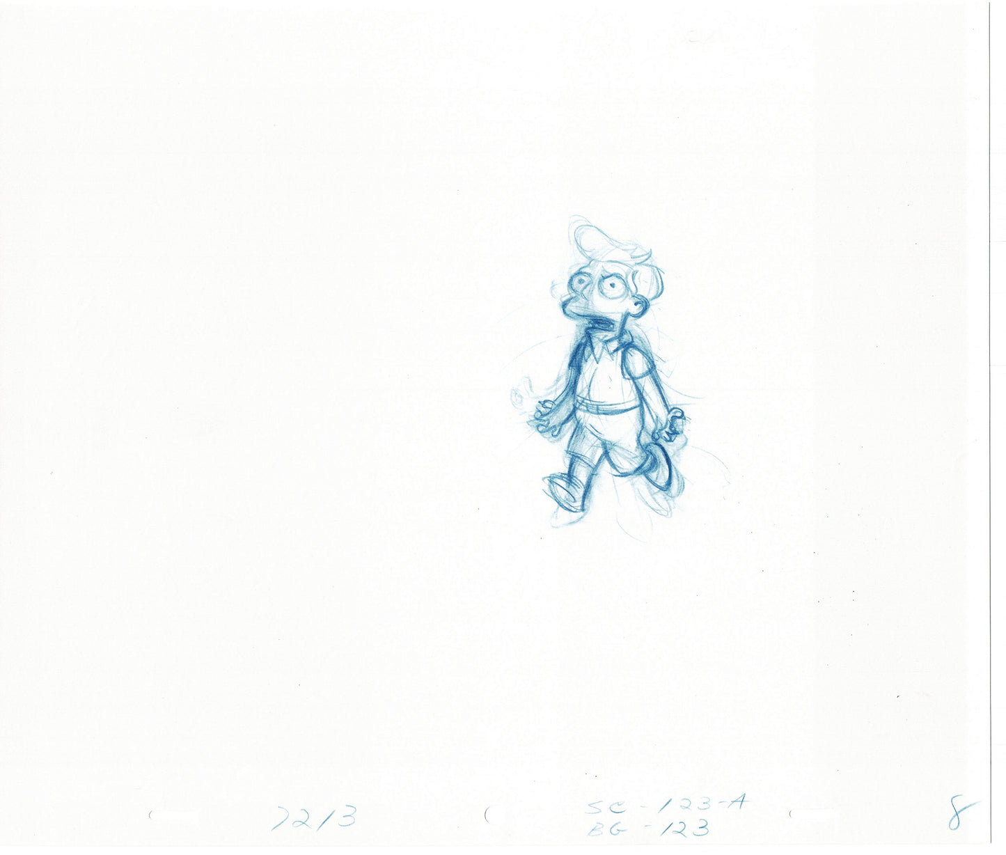 The Simpsons Original Production Animation Cel Drawing Fox from the Early 1990's 408