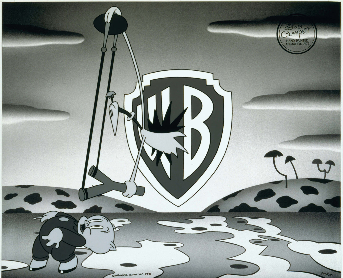 Slingshot Shield with Porky Pig Warner Brothers Limited Edition Animation Cel of 25 AP