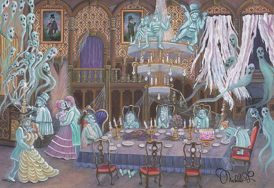 Haunted Mansion Walt Disney Fine Art Michelle St. Laurent Signed Limited Edition of 195 Print on Canvas - Haunted Ballroom