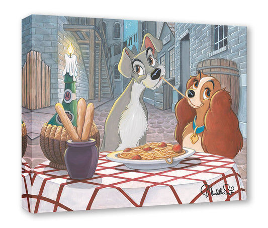 Lady and the Tramp Walt Disney Fine Art Michelle St. Laurent Limited Edition Treasures on Canvas PREMIERE Print TOCP "Special Night"