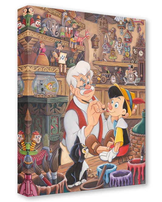 Pinocchio Walt Disney Fine Art Michelle St. Laurent Limited Edition Treasures on Canvas PREMIERE Print TOCP "Geppetto's Workshop"