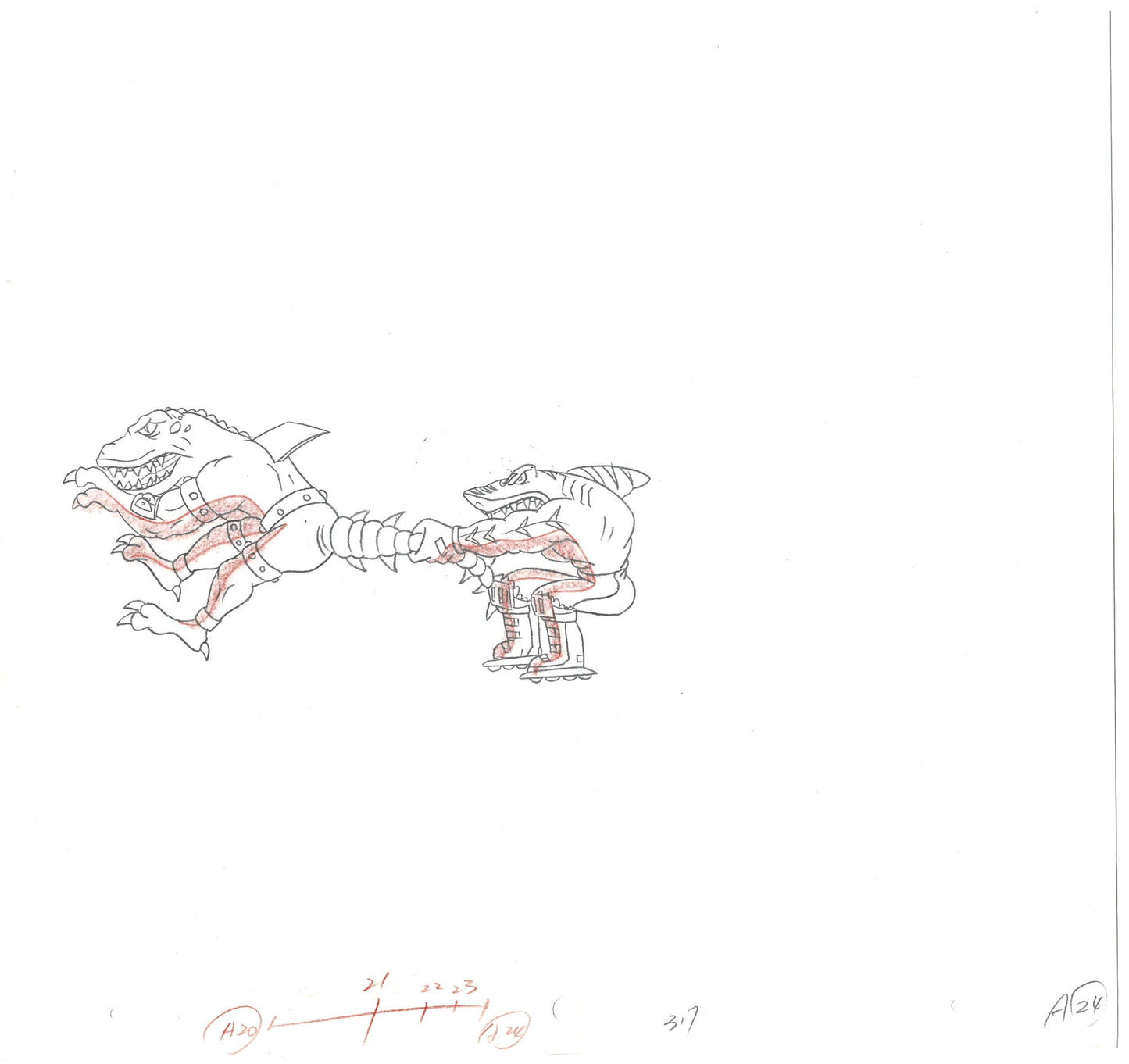 Street Sharks DIC Production Animation Cel Drawing 1994-1997 B-11