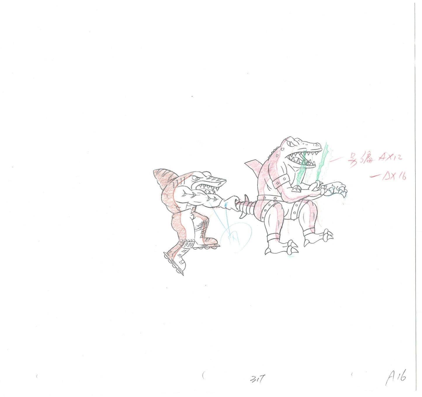 Street Sharks DIC Production Animation Cel Drawing 1994-1997 B-63