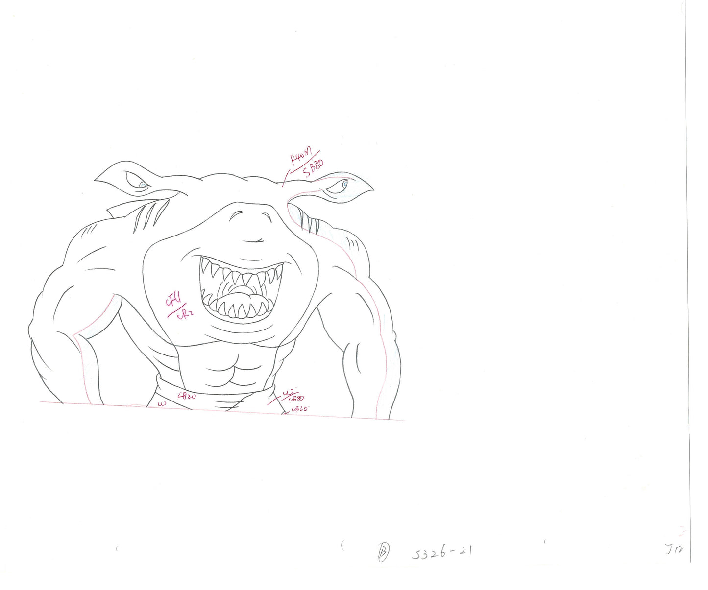 Street Sharks DIC Production Animation Cel Drawing 1994-1997 D-62