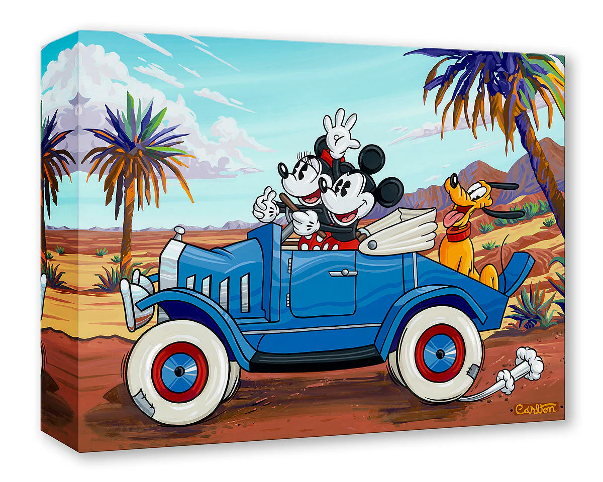 Mickey Mouse Minnie Mouse Steamboat Willie Walt Disney Fine Art Trevor Carlton Ltd Ed of 1500 TOC Treasures on Canvas Print - Sunday Drive