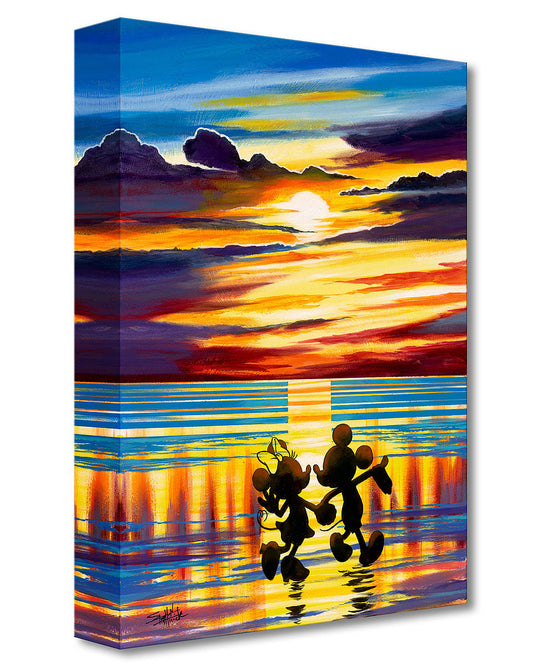 Mickey Mouse Minnie Mouse Walt Disney Fine Art Stephen Fishwick Limited Edition Treasures on Canvas Print TOC "Sunset Stroll"