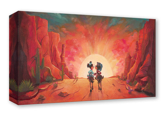 Mickey Mouse and Minnie Mouse Walt Disney Fine Art Liana Hee Limited Edition of 1500 Treasures on Canvas Print TOC - Sunset Sweethearts