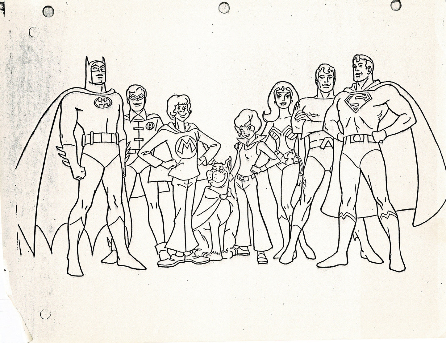 Superfriends 1973 Alex Toth Production Model Sheet Copy Lot of 79 Pages from Hanna Barbera