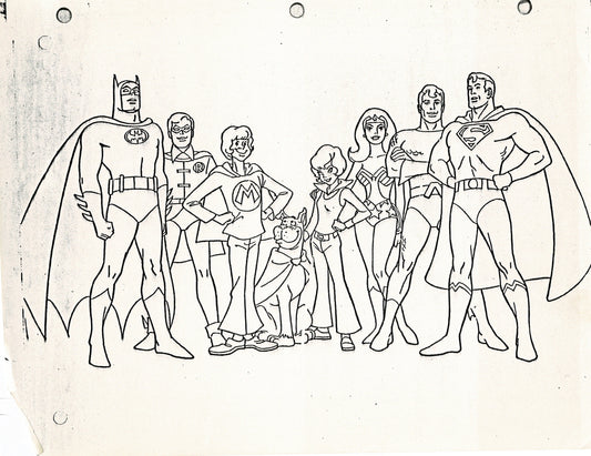 Superfriends 1973 Alex Toth Production Model Sheet Copy Lot of 79 Pages from Hanna Barbera