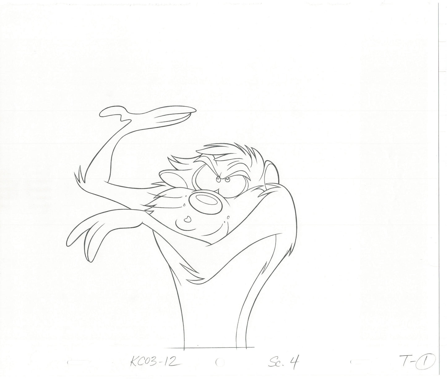 Tazmanian Devil Taz Commercial Production Animation Cel Drawing 2 LOT WB Looney Tunes BG-1