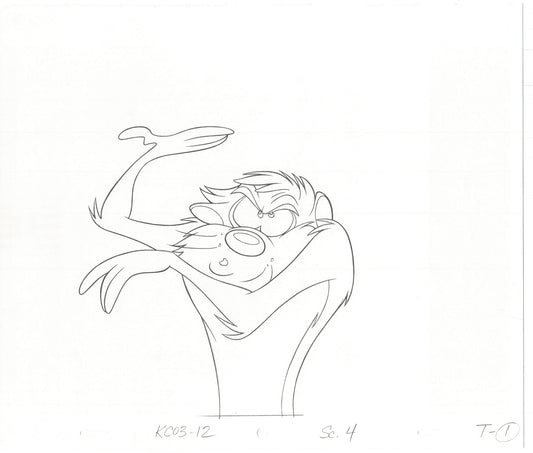 Tazmanian Devil Taz Commercial Production Animation Cel Drawing 2 LOT WB Looney Tunes BG-1