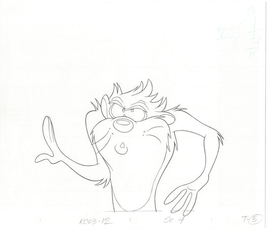 Tazmanian Devil Taz Commercial Production Animation Cel Drawing 2 LOT WB Looney Tunes BG-5