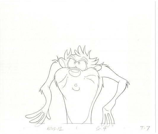 Tazmanian Devil Taz Commercial Production Animation Cel Drawing 2 LOT WB Looney Tunes BG-7