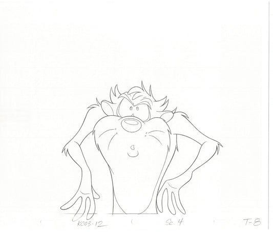 Tazmanian Devil Taz Commercial Production Animation Cel Drawing 2 LOT WB Looney Tunes BG-9