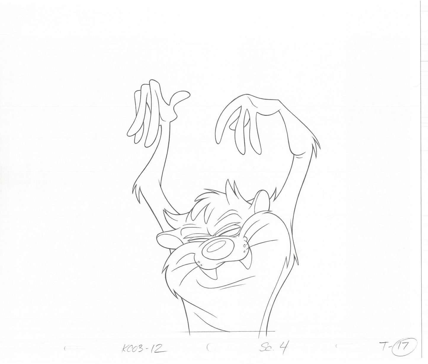 Tazmanian Devil Taz Commercial Production Animation Cel Drawing 2 LOT WB Looney Tunes BG-19