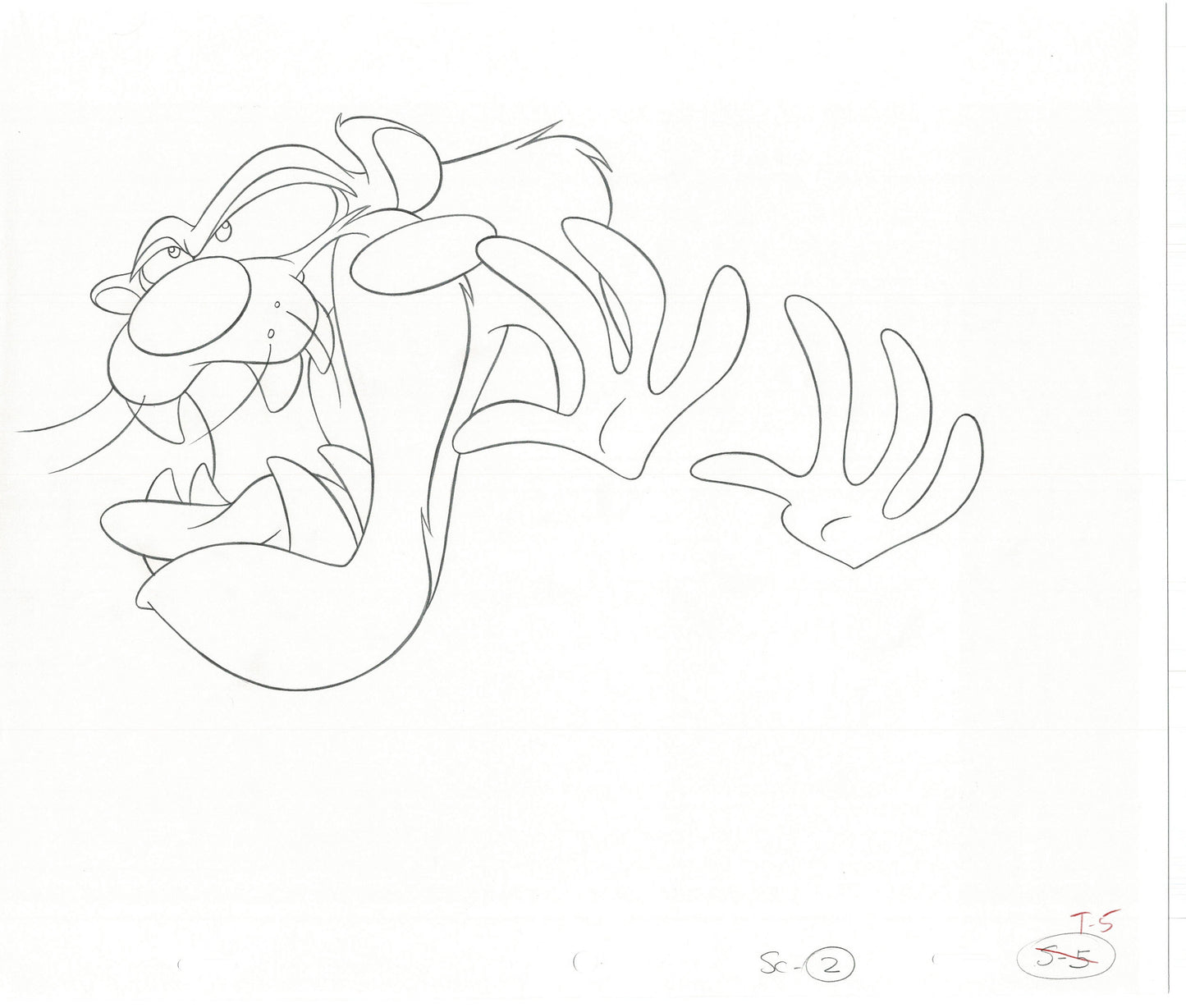 Tazmanian Devil Taz Commercial Production Animation Cel Drawing 4 LOT WB Looney Tunes BG-46