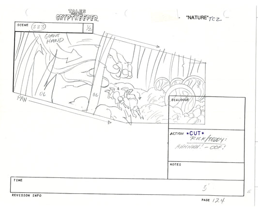 Tales From The Cryptkeeper 2 LOT Hand-Drawn Storyboards Nelvana 1993 D118-119