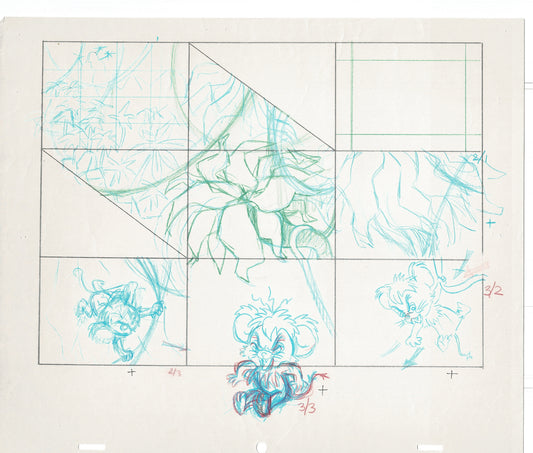 Tom & Jerry Kids Storyboard Hand-drawn Animation Hanna Barbera Babet 1992 S1-002