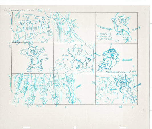 Tom & Jerry Kids Storyboard Hand-drawn Animation Hanna Barbera Babet 1992 S1-005