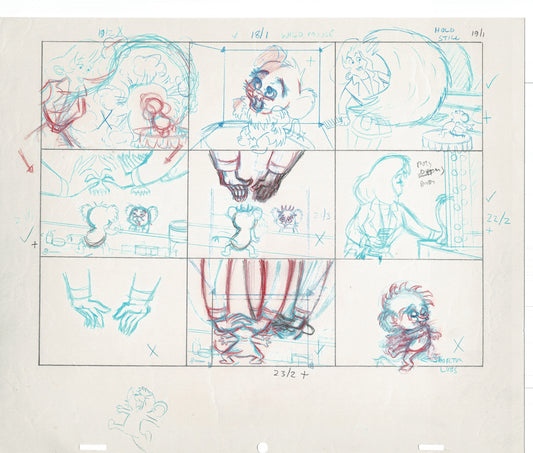 Tom & Jerry Kids Storyboard Hand-drawn Animation Hanna Barbera Babet 1992 S1-007