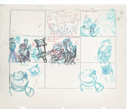 Tom & Jerry Kids Storyboard Hand-drawn Animation Hanna Barbera Babet 1992 S1-013