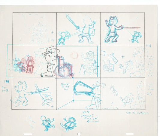 Tom & Jerry Kids Storyboard Hand-drawn Animation Hanna Barbera Babet 1992 S1-017