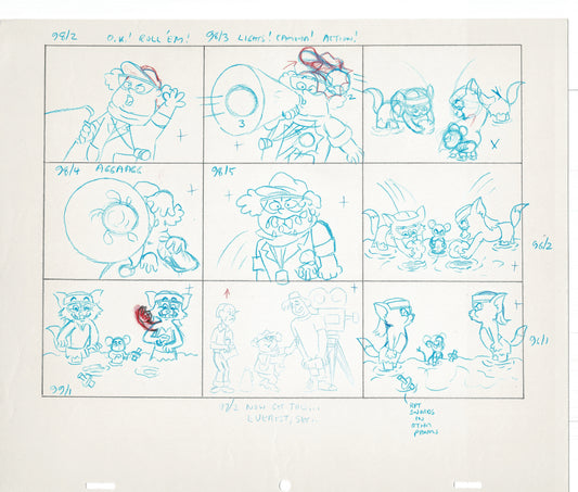 Tom & Jerry Kids Storyboard Hand-drawn Animation Hanna Barbera Babet 1992 S1-020
