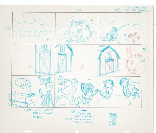 Tom & Jerry Kids Storyboard Hand-drawn Animation Hanna Barbera Babet 1992 S1-021