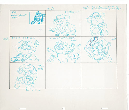 Tom & Jerry Kids Storyboard Hand-drawn Animation Hanna Barbera Babet 1992 S1-025