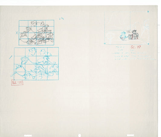 Tom & Jerry Kids Storyboard Hand-drawn Animation Hanna Barbera Babet 1992 S1-026