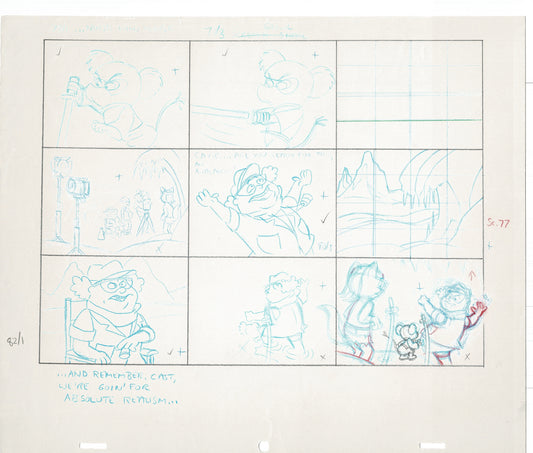 Tom & Jerry Kids Storyboard Hand-drawn Animation Hanna Barbera Babet 1992 S1-027