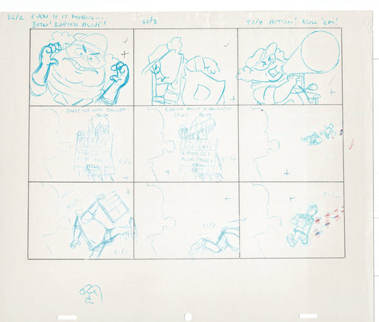 Tom & Jerry Kids Storyboard Hand-drawn Animation Hanna Barbera Babet 1992 S1-028