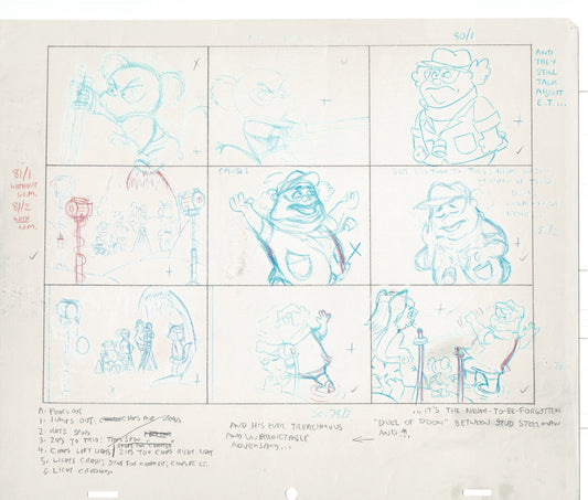 Tom & Jerry Kids Storyboard Hand-drawn Animation Hanna Barbera Babet 1992 S1-029