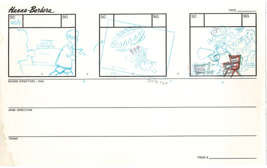 Tom & Jerry Kids Storyboard Hand-drawn Animation Hanna Barbera Babet 1992 S8-004